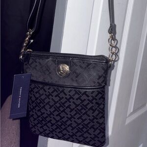 Tommy Hilfiger Black Patterned Crossbody Bag